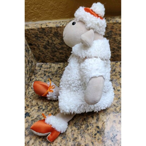 Jellycat Sheep Plush Toy In Orange High Heels And Shearling Coat 12" Fashion - Picture 6 of 11